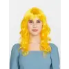 Sarı Renk Uzun Dalgalı Parti Peruğu