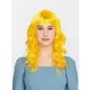 Sarı Renk Uzun Dalgalı Parti Peruğu