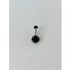 Siyah Taşlı Göbek Piercing - Pg0021