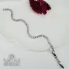 Rodyum Zirkon 3 Mm Taşlı Pirinç Bileklikler 18+2 Cm Uzatma Payı - Kbl0085