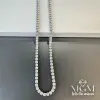 Rodyum 3 Mm Zirkon Taşlı Pirinç Kolyeler 40+5 Cm Uzatma Payı - Kl0078