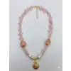 Toz Pembe  Pirinç Kolyeler 40+5 Cm  - Kl0295