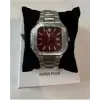 Swiss Plus Man Watch Premium Seri Model-9 RS23146 Bordeaux-Silver