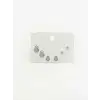 Rodyum Zirkon Taşlı Pirinç Altılı  Kombin Küpe - Kp00638