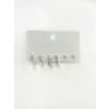 Rodyum Zirkon Taşlı Pirinç Altılı  Kombin Küpe - Kp00616
