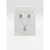 Rodyum Zirkon Taşlı Zincir : Çelik Ürünler 40+5 Cm - Set0024