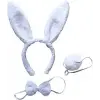 Tavşan Kostüm Seti Taç Papyon Kuyruk Beyaz Renk