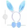 Tavşan Kostüm Seti Taç Papyon Ponpon Kuyruk Mavi
