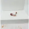 Rose Zirkon Taşlı Uç Kısmı : Pirinç Kıkırdak Bar Uzunluğu : 6 Mm / Bar Kalınlığı 0.8 Mm / Top Boyu 3 Mm - Pt0012-2