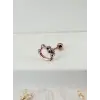 Rose Zirkon Taşlı Uç Kısmı : Pirinç Kıkırdak Bar Uzunluğu : 6 Mm / Bar Kalınlığı 0.8 Mm / Top Boyu 3 Mm - Pt0005-2