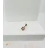 Rose Zirkon Taşlı Uç Kısmı : Pirinç Kıkırdak Bar Uzunluğu : 6 Mm / Bar Kalınlığı 0.8 Mm / Top Boyu 3 Mm - Pt0013-2