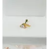 Zirkon Taşlı Uç Kısmı : Pirinç Kıkırdak Bar Uzunluğu : 6 Mm / Bar Kalınlığı 0.8 Mm / Top Boyu 3 Mm - Pt0039-1
