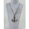 Üç Boyutlu Çapa Figürlü Çelik Erkek Kolye - Ekl0081