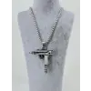 Üç Boyutlu Silah Figürü Çelik Erkek Kolye - Ekl0071