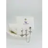 Rodyum Zirkon Taşlı Pirinç Üçlü Kombin Küpe - Kp00546