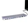 Vcom CU4703 Type-C To USB3.0-3+USB2.0-2+VGA+RJ45+SD+TF+Audio+HDMI+DP+USB-C DATA-2+USB-C Çoklayıcı (KDO)