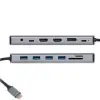 Vcom CU4706 Type-C To HDMI-2+DP+USB3.0-3+TYPE C+USB2.0+RJ45+SD2.0+TF2.0+PD+DC 3.5mm 13 in 1 Çevirici (KDO)