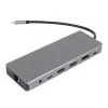 Vcom CU4706 Type-C To HDMI-2+DP+USB3.0-3+TYPE C+USB2.0+RJ45+SD2.0+TF2.0+PD+DC 3.5mm 13 in 1 Çevirici (KDO)