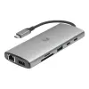 Vcom CUE68 Type-C To 2-HDMI(4K@60Hz)+G LAN+2-USB 3.0+2-Type-C(10Gb)+SD TF+PD3.0 100W Çoklayıcı