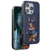 Venco  İphone 16 Pro Perma Desenli Kapak - Lacivert
