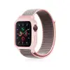 Watch 38mm Hasırlı Cırtcırtlı Kasalı Kordon - Pembe