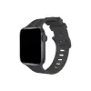 Watch 38mm Kr408 Çizgili Silikon Kordon - Koyu Gri