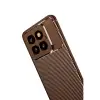 Xiaomi Mi 14t Pro Kılıf Auto Focus Karbon Kapak - Kahverengi