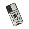 Xiaomi Poco F3 Kılıf Pars Lens Yüzüklü Silikon - Gümüş