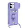 Xiaomi Redmi Note 13 Pro 5g Kılıf Zuma Kartvizitli Yüzüklü Silikon - Lila