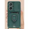 Xiaomi Redmi Note 13 Pro Plus Kılıf Zuma Kartvizitli Yüzüklü Silikon - Yeşil