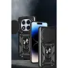 Xiaomi Redmi Note 14 Pro Plus Kılıf Pars Lens Yüzüklü Silikon - Siyah
