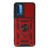 Xiaomi Redmi Note 9 4g Kılıf Pars Lens Yüzüklü Silikon - Kırmızı
