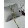    Zirkon Taşlı Pirinç Zirkon Bileklikler 19 Cm  - Kbl0313
