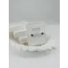 Rodyum Zirkon Taşlı Pirinç Zirkon Küpe - Kp00336
