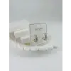 Rodyum Zirkon Taşlı Pirinç Zirkon Küpe - Kp00305