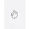 Ayarlanabilir Rodyum Zirkon Taşlı Pirinç Bijuteri Yüzük - Yz0238-1