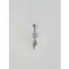 Yaprak Detaylı Sallantılı Göbek Piercing - Pg0111