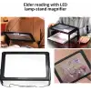 Yaşlılar İçin A4 Boyutu Masa Tipi Işıklı Okuma Büyüteç Th275205b