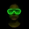 Yeşil Led Işıklı Parti Gözlüğü – Neon Glow Şerit Gözlük 3 Modlu