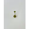 Yeşil Taşlı Göbek Piercing - Pg0046