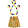 Yetişkin Ve Çocuk Uyumlu Luau Aloha Hawaii  Kolye Renkli Etek Taç Ve Bileklik Seti