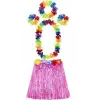 Yetişkin Ve Çocuk Uyumlu Luau Aloha Hawaii Pembe Etek Ve Renkli Kolye Taç 2 Adet Bileklik Seti
