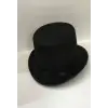 Yetişkinler İçin Siyah Renk Ringmaster Sihirbaz Şapkası Fötr Şapka 15 Cm