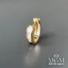Çift Renk -rodyum Zirkon Taşlı Pirinç Zirkon Küpe - Kp00101