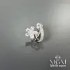 Rodyum Zirkon Taşlı Pirinç Küpeler - Kp00125
