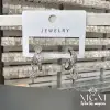 Rodyum Zirkon Taşlı Pirinç Küpeler - Kp00290