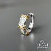 Çift Renk -rodyum Zirkon Taşlı Pirinç Zirkon Küpe - Kp00100