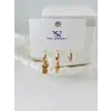 Zirkon Taşlı Üçlü Kombin Küpe - Kp00086