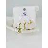 Zirkon Taşlı Üçlü Kombin Küpe - Kp00380