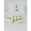 Zirkon Taşlı Üçlü Kombin Küpe - Kp00387